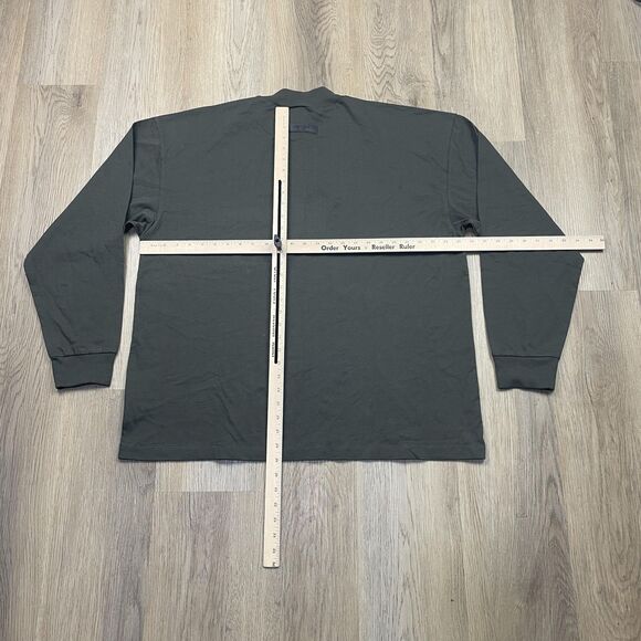 Fear of God Essentials Shirt Mens Large Dark Gray Mock Neck Long Sleeve Logo - Picture 8 of 11